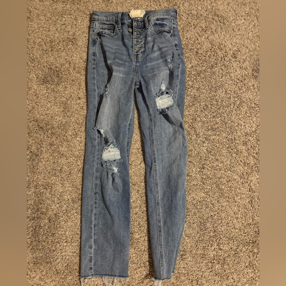 Altar'd State High Rise Blue Distressed Jeans